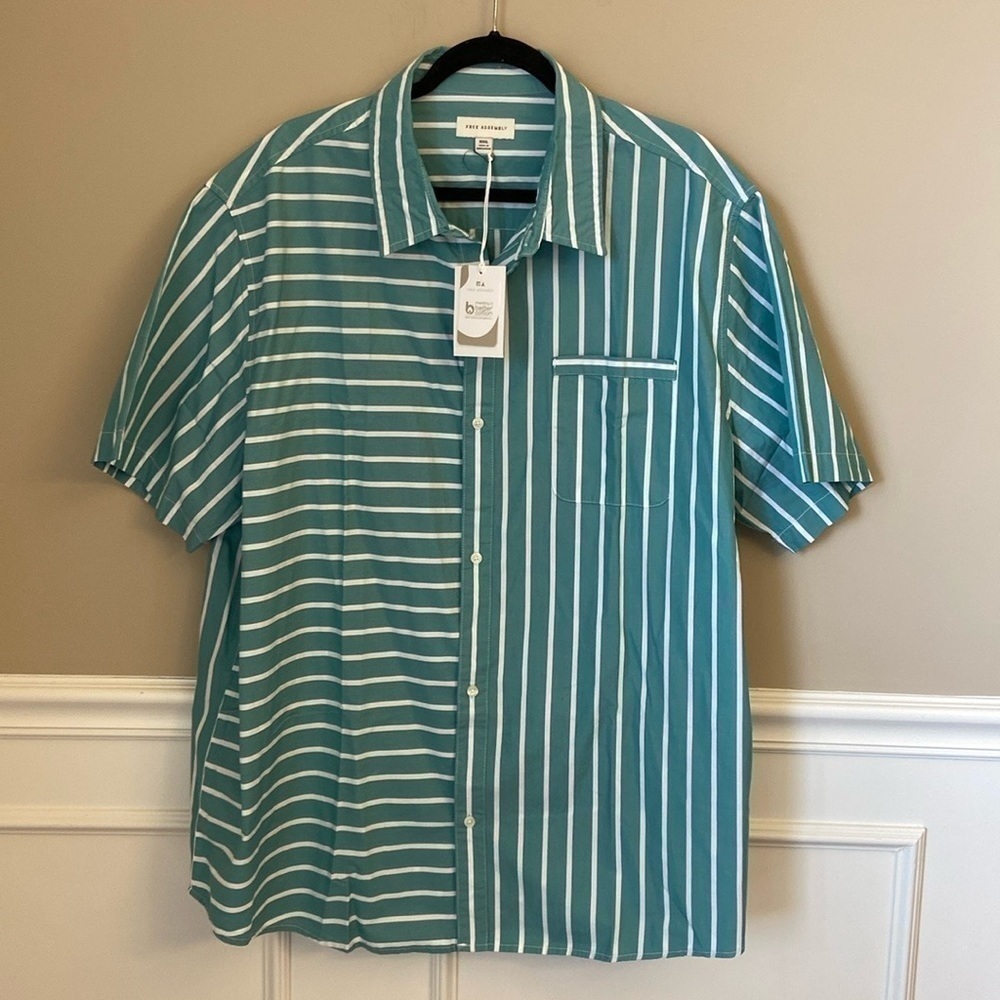 NWT Men’s 100% Cotton Stripe Shirt by Free Assembly- XXXL